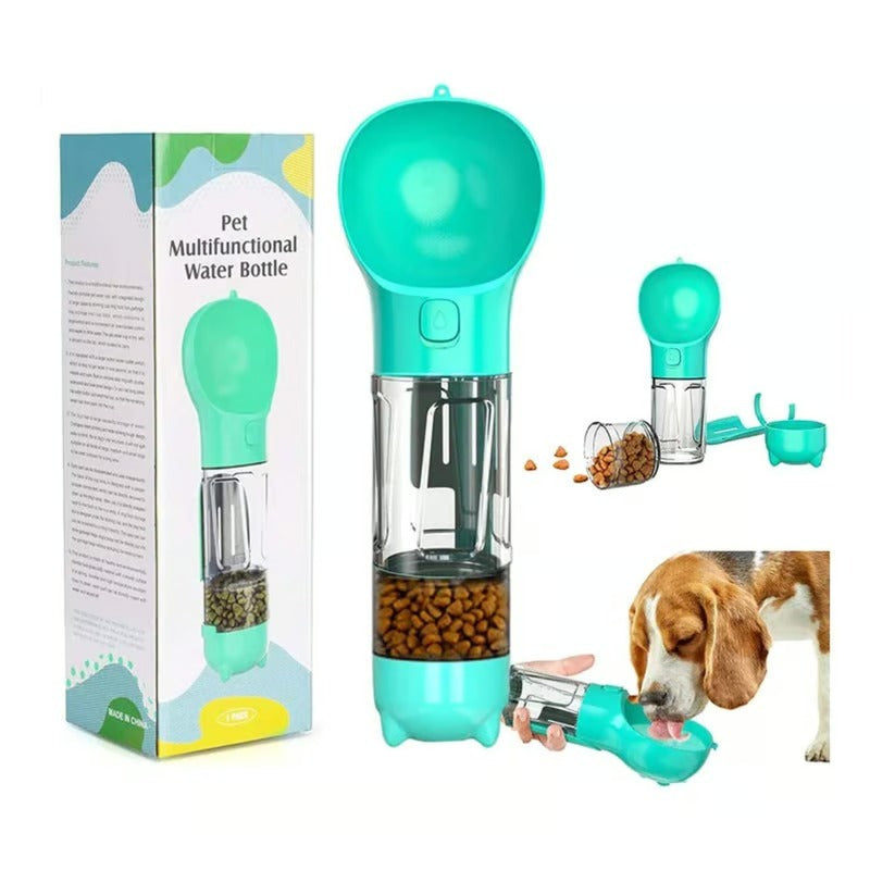 BOTELLA PORTATIL 4 EN 1 MULTIFUNCIONAL PARA PERROS